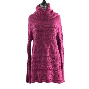 Banana Republic Pink Horizontal Cable Knit Sweater Womens XL Pullover